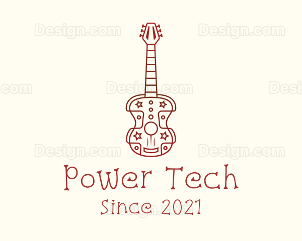 Hippie Guitar Music Logo