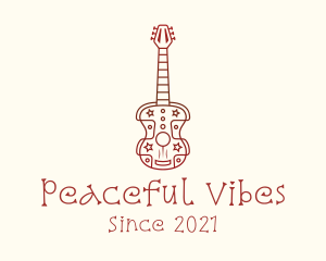 Hippie Guitar Music logo design