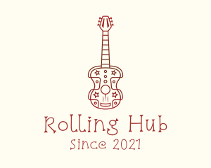 Hippie Guitar Music logo design