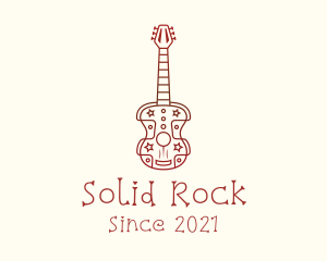 Hippie Guitar Music logo design