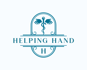 Caduceus Hand Support logo design