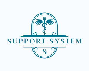 Caduceus Hand Support logo design