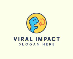 Virus Sick Coughing Person Transmission logo design