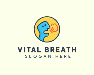 Virus Sick Coughing Person Transmission logo design