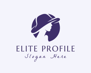 Woman Hat Silhouette logo design