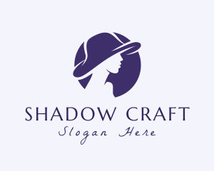 Woman Hat Silhouette logo design