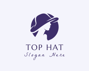 Woman Hat Silhouette logo design