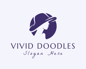 Woman Hat Silhouette logo design