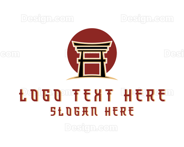 Japanese Temple Landmark Logo