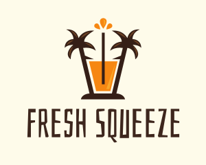 Tropical Palm Orange Juice logo design