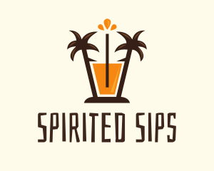 Tropical Palm Orange Juice logo design