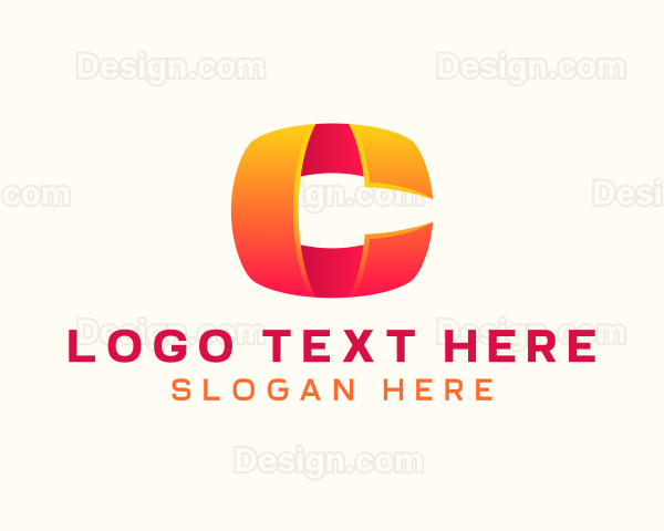 Abstract Multimedia Ribbon Letter C Logo