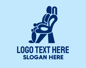 Patient - Blue Massage Chair Person logo design
