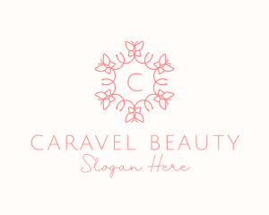 Butterfly Wreath Feminine Cosmetics logo design