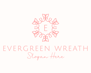 Butterfly Wreath Feminine Cosmetics logo design