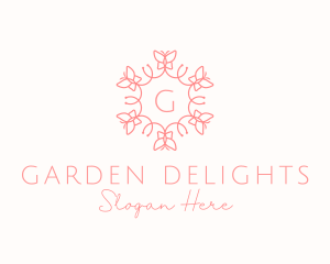 Butterfly Wreath Feminine Cosmetics logo design