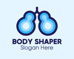 Blue Respiratory Lungs logo design