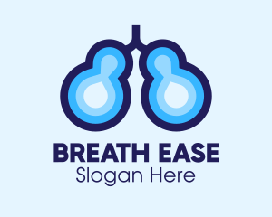 Blue Respiratory Lungs logo design