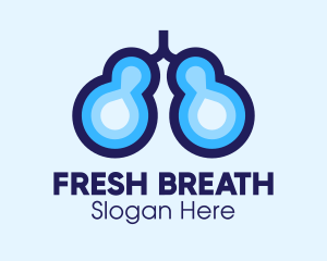 Blue Respiratory Lungs logo design