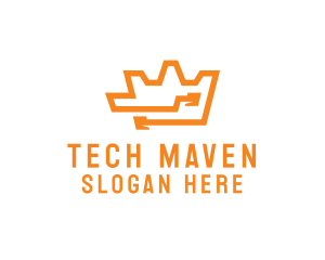 Tech Crown Circuit logo design