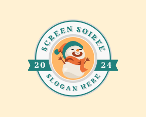 Cute Snowman Mascot logo design