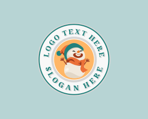 Happy Snowman Winter logo