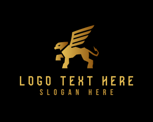 Prey - Griffin Minimalist Gold logo design