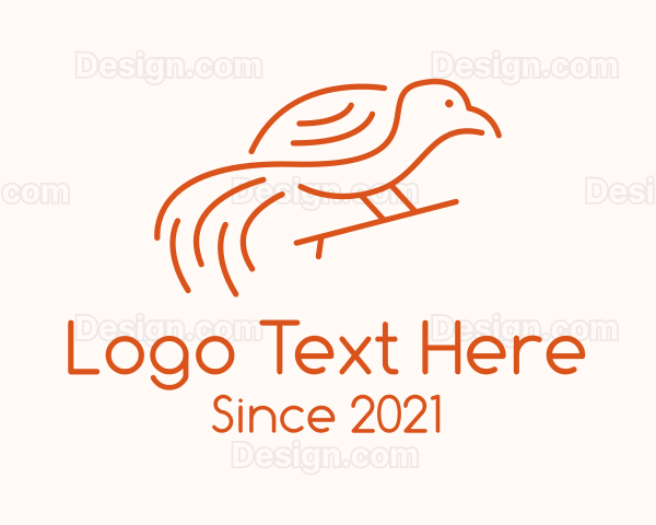 Orange Bird Outline Logo