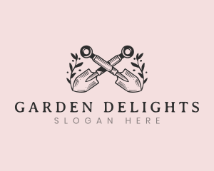 Shovel Garden Plant logo design