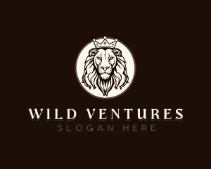 Wild Crown Lion logo design