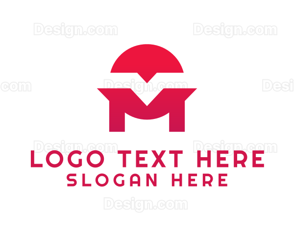 Oriental Asian Letter M Business Logo