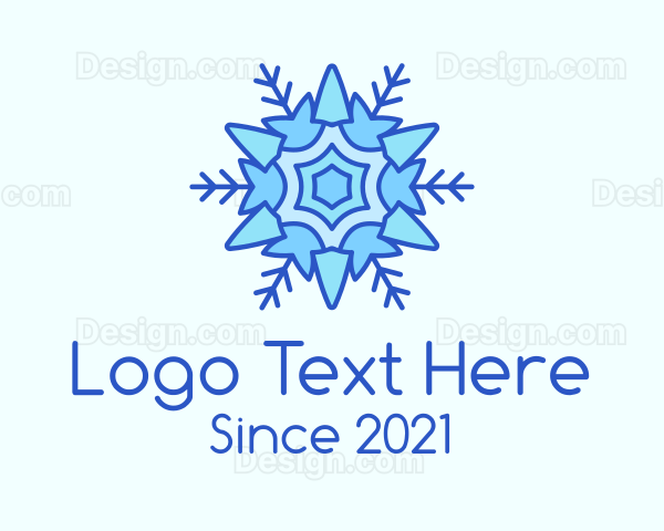 Blue Winter Snowflake Logo