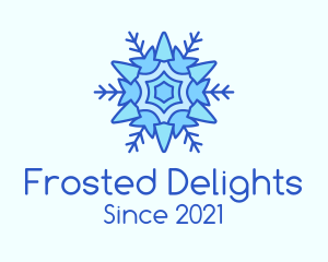 Blue Winter Snowflake  logo design