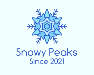 Blue Winter Snowflake  logo design