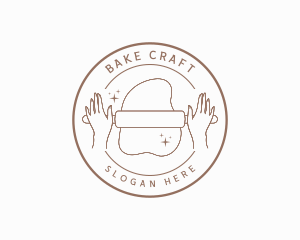 Dough Rolling Pin Baking logo design