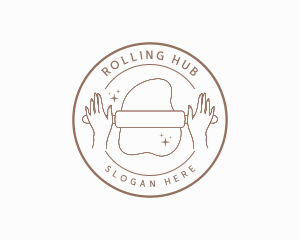 Dough Rolling Pin Baking logo design