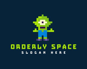 Cute Space Alien logo design