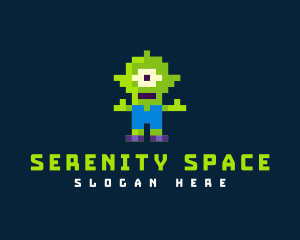 Cute Space Alien logo design