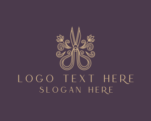 Elegant Sewing Shears Scissors logo