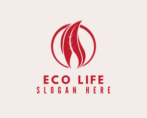 Red Leaf Flame logo design