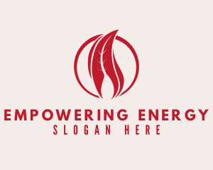 Red Leaf Flame logo design