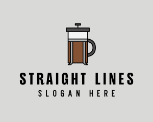 Coffee Maker Line Art logo design