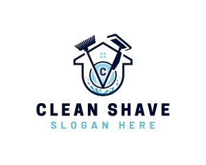 Home Cleaning Mop Broom logo design