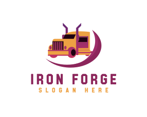 Industrial Freight Truck logo design