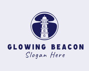 Beach Lighthouse Tower logo design