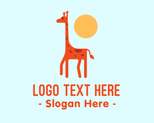 Tall - Baby Giraffe Sun logo design