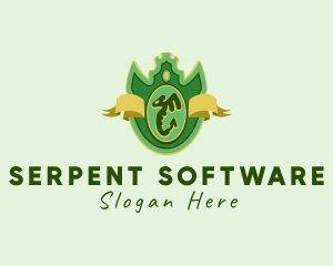 Winged Serpent Crest RIbbon logo design