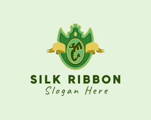 Winged Serpent Crest RIbbon logo design