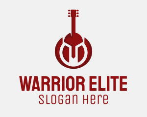 Guitar Warrior Helmet  logo design