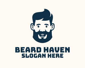 Blue Man Beard Grooming logo design